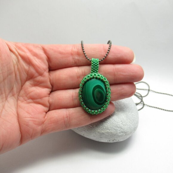 Malachite Cabochon pendant - Picture 8 of 12
